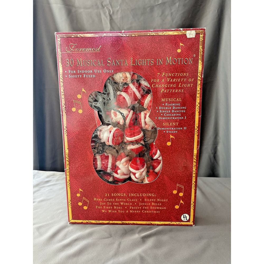 VTG Foremost 30 Musical Santa Lights in Motion 21 Songs 7 Functions Christmas - Picture 6 of 10